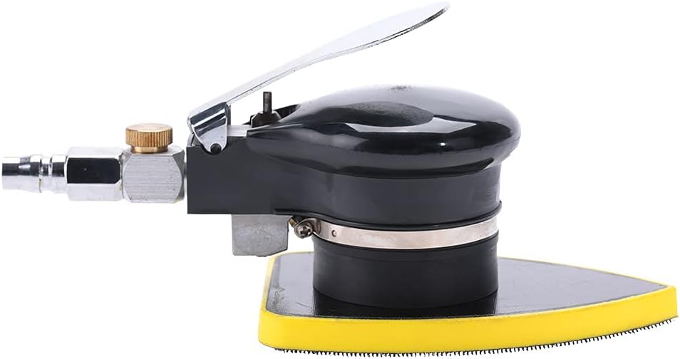 Yinhing Handheld Sander Grinder Polisher Pneumatic Polishing Tool 12000RPM for Au to Body Work Wood Finishing And Metal Res Toration 75 * 100mm Abrasive Pad Compatible (90 * 130mm)
