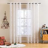 Diese Voile-Gardinen sind aus leichtem und luftigem Traumspitzenstoff gefertigt, der nicht nur gut fällt, sondern auch im Wind flattern kann. Die Vorhänge sind mit komplizierten und zarten Blumenmustern bestickt und die Enden sind gewellt geschnitten und dadurch entsteht ein sanfter Abschluss und Übergang. Sie machen einen sehr romantisches Flair