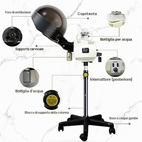 Vaporizzatore per capelli, macchina professionale per condizionare i capelli con supporto rotante, trattamento termico per salone di bellezza, 600 W