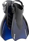 CRESSI seit 1946 - Star Fins - Kompakte Verstellbare Flossen Leistungsstarkem Belüftetem Flossenblatt Schwimmen, für Schnorcheln Reisen - Schwarz/Marineblau Durchscheinend - L/XL_EU 44/48 - Erwachsene