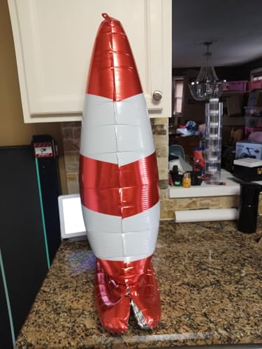 Image of Atpata Funky 35inch 3D Traffic Safety Cones Foil Balloons ? Self-Standing Decorations for Emergency Vehicles, Construction Theme, Birthday Boy Race Themed Party, Baby Shower Traffic Party Supplies (2)