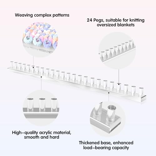 Image of 47 inch Acrylic Chunky Blanket Loom DIY Throw Blankets Knitting Loom Installation-Free, No Needles Required, Beginner-Friendly Yarn Craft for Home Decor