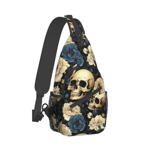 Skull Sling Backpack Chest Bag Crossbody Shoulder Bag Gym Cycling Travel Hiking Daypack For Men Women2