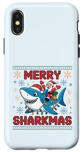 Merry Sharkmas AO[Z[^[ T^ CfBO V[N Cgt X}zP[X iPhone X/XS p