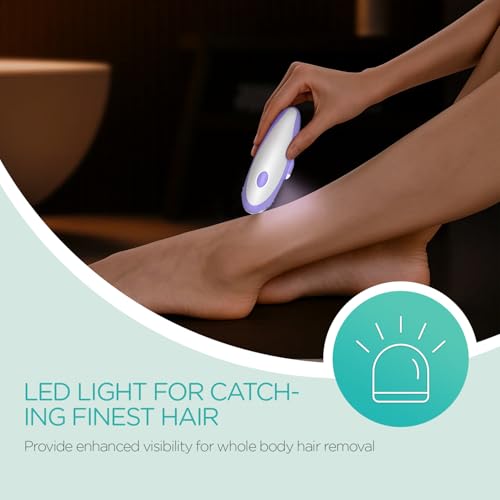 Image of VOGOE Women's Epilator with 21 Tweezers & LED Light, 2 Speeds Wireless Hair Removal, Electric Epilator Rechargeable for Arms & Legs HR110 (Purple)