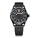 Price comparison product image Wenger Mens Watch Terragraph Ø 43 mm, Swiss Made, Analogue Quartz, Water-Resistant up to 100 m, Silicone Strap, Black, 01.0541.127
