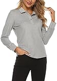 Materiale di polo a maniche lunghe da donna: tessuto misto cotone di alta qualità, delicato sulla pelle, morbido, traspirante, traspirante e comodo da indossare.