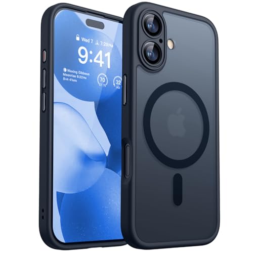 CANSHN Cover Magnetica per iPhone 17(6,3 Pollici), Compatibile con MagSafe, [Protezione Completa Della Fotocamera], Custodia Traslucida Opaca Protettiva Sottile Antiurto,Nero