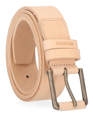 Harley-Davidson Women's Covered Roller Buckle Genuine Leather Belt, Tan2