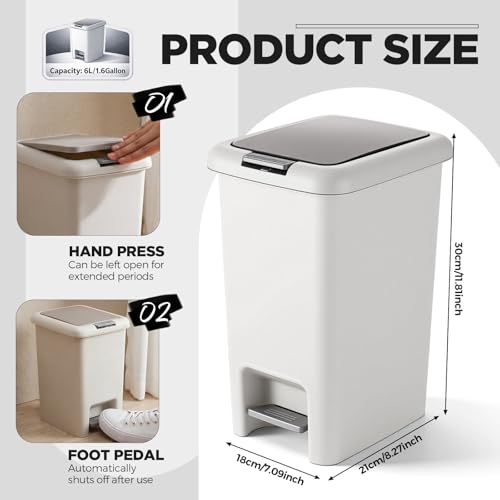 Pack 2 Canecas de Basura Plásticas Pequeñas con Tapa 6L miniatura 2