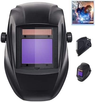 Laser Safety Helmet Auto Darkening Laser Welding Helmet Intelligent Automatic Dimming OD8+ 180° Flip Dual Power Supply Ideal for Laser Welding Machine and Laser Cleaning Machine
