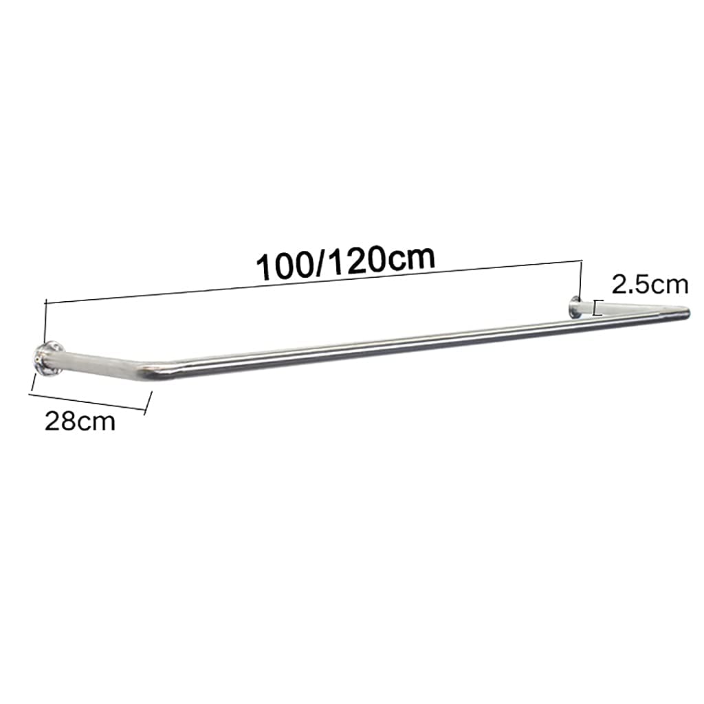 Metalowy wieszak na ubrania Wieszak na ubrania 100/120 cm Wieszak na ubrania Komercyjny wieszak na ubrania do domu, sklepu odzieżowego, wykończony stalą nierdzewną (Rozmiar: 100 × 28 cm)