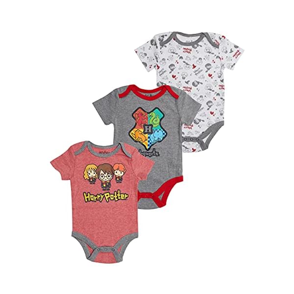 Harry Potter baby-boys Short Sleeve Bodysuit Multipack Gift for Baby Girl Or Boy