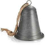 ALCANCE DE ENTREGA: 1x campana colgante // Dimensiones: aprox. 13,5 x 16 cm (diámetro x alto) // Material: metal, yute // Color: gris, beige
