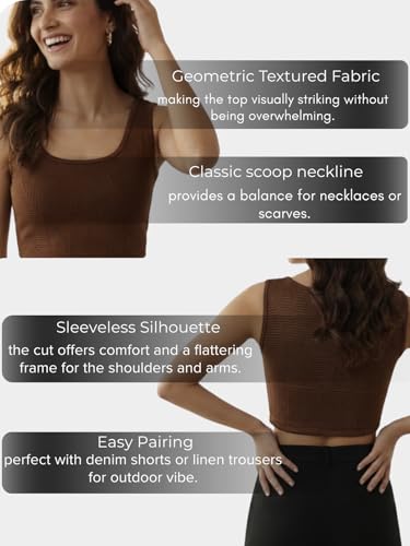 Image of Leriya Fashion Women Solid Polycotton Ribbed Sleeveless Tank Top | Scoop Neck Slim Fit Stretchable Casual Top for Women | Summer Basic T-Shirt Blouse for Girls, Office, Gym
