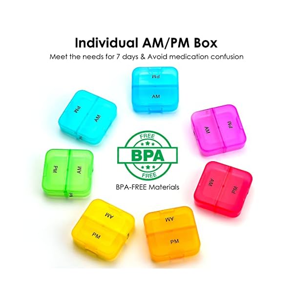 Pill Box Organiser 7 Day One Time a Day Pill Dispenser Storage Case for Medication – Bild 5