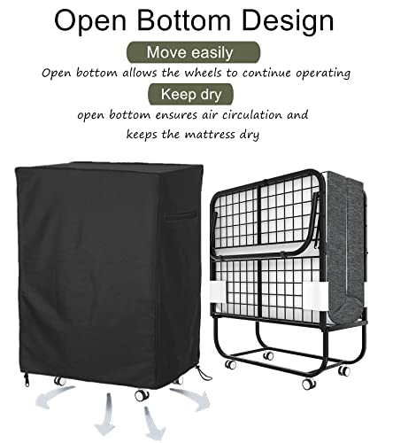 Rollaway Bed Storage Cover, Falezern 33 In Folding Bed Cover, With Metal Zipper And Adjustable Drawstring, Dustproof And Waterproof, Thickened Storage Cover For Fold Up Bed, Folding Cot Bed. #TOP3