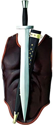 Classic Hoplite Sword Greek Replica Weaspon with Leather Covered Wood Scabbard