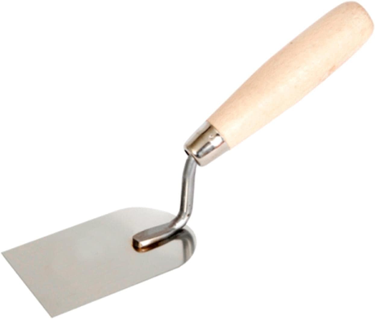 Toolty Stainless Steel Stucco Trowel, Plastering Trowel - 60mm - for Brickwork and Plastering - Wooden Handle - DIY - TLTY-0701