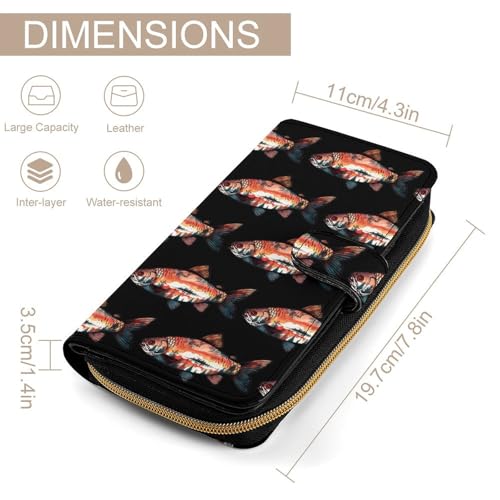 Widlife Forests Sunrise Fish Womens Wallet Travel Long Purse Zippered Clutch Credit Card Holder for Men2
