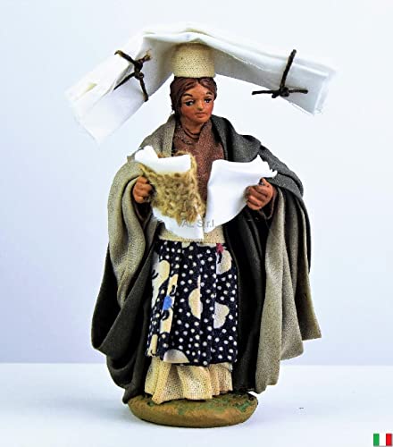  Presepe Donna con Lenzuolo in Testa in Terracotta cm.10