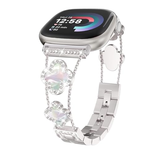 Bracelet Fitbit Versa 4 femme métal chic pour le bureau et le quotidien
