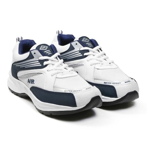 Image of Men's Lightweight Walking Shoes - Comfortable Sports & Running Shoes for Everyday Adventures (AIIR White & Black)