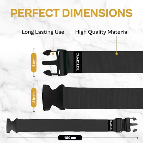 Image of 4 Pack Luggage Straps, Adjustable Suitcase Belts 72 inch x 2 inch with Quick Release Buckle, Durable Travel Accessories for Secure Luggage and Easy Identification (Black)