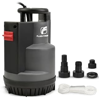 FLUENTPOWER 1/2HP 2500GPH Submersible Sump Pump, Automatic/Manual Operation Utility Water Pump, with Check Valve Adapter for Basement Flood Cellar Pool Garden Pond Hot Tub