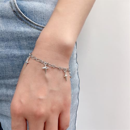 Pulsera minimalista con charm de estrella plateada ajustable miniatura 5