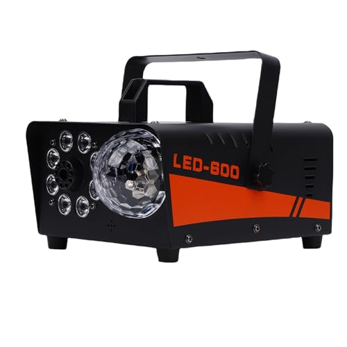 Máquina de humo de 600 W con luces y control remoto inalámbrico, 13 modos, enchufe estadounidense miniatura 4