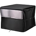 UNUN Fire Pit Covers Waterproof, Patio Firepit Covers Square Heavy Duty for Fire Table - 28 L×28 W×25 H inches(Black&Grey)