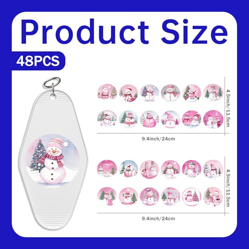 Image of 48 Pcs UV DTF Stickers Christmas Snowman Sticker for Keychains