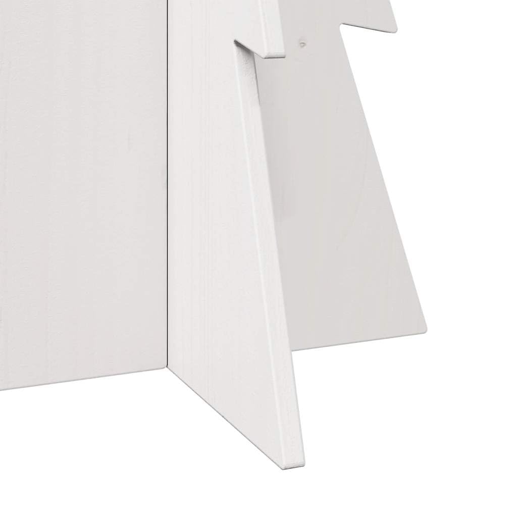 vidaXL Árbol de Navidad de Adorno Madera Maciza Pino Blanco 112 cm