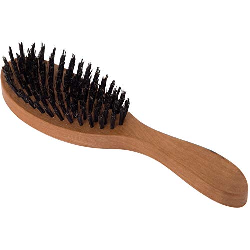 Redecker Wild Boar Bristle Hairbrush for Long Hairstyles with Oiled Pearwood Handle, 8-1/2-Inches