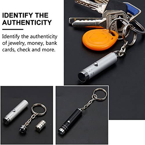 Mini lanterna UV de luz de LED, lanterna brilhante, chaveiro, lâmpada de detecção de dinheiro, secad