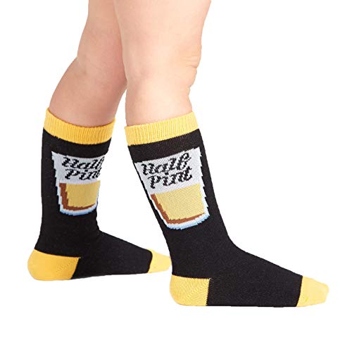 Sock It to Me, Toddler Children's Knee High Socks: Half Pint - Black & Yellow - Fits Kids Ages 1-2