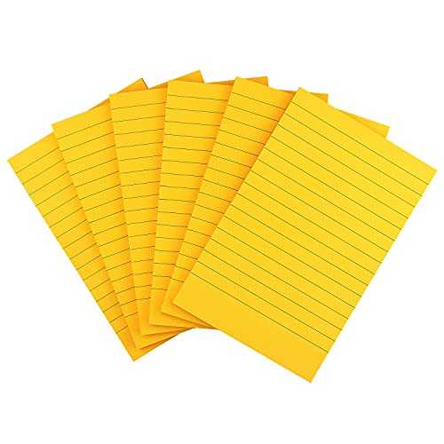 Notes adhésives lignées grand format 10x15 cm papeterie bureau orange - 2