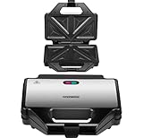2er Sandwichmaker | 1200 Watt | 4 Sandwichecken | Cool-Touch-Gehäuse | Antihaftbeschichtung | Sandwichtoaster | Sandwich Makerx | Elektrogrill | Paninitoaster