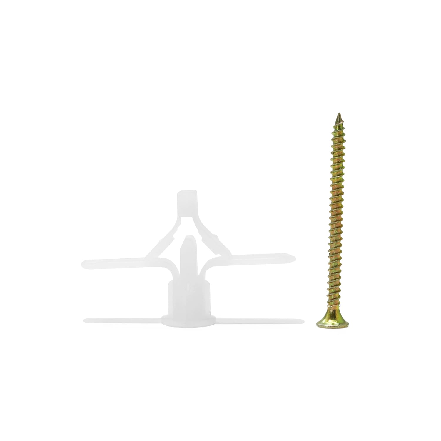 WEITARI Grey Drywall Anchor Kit with Hollow Wall Anchors, 100pcs Self Drilling Drywall Anchors Plastic Aircraft Anchors (Anchor 50pcs + Screws 50pcs)