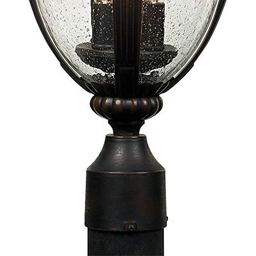 John Timberland Casa Sierra Traditional Outdoor Post Light Fixture Lantern Bronze 24 1/2" Seedy Glass For Exterior House Porch Patio Outside Deck Garage Yard Garden Driveway Home Lawn Walkway #TOP4