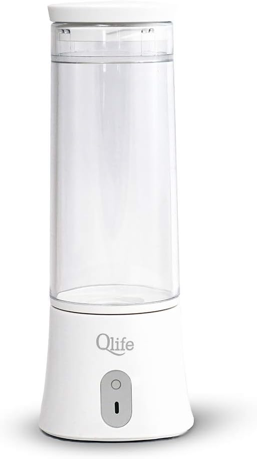 Qlife Q-Cup Touch Hydrogen Water Generator Maker | SPE/PEM Membrane Technology | High Grade Titanium Plates | Japan Technology Portable Molecular Hydrogen Cup (White)