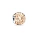 PANDORA Charm in Sterling Silver with Transparent Rose Golden Glitter Enamel - 796327EN145