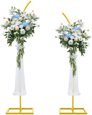 Wedding Arch Backdrop Stand(8ft&6.8ft) with Ballon Sets,Metal Wedding Arches for Ceremony,Balloon Arch Stand for Birthday,Wedding,Baby Shower and Any Celebration