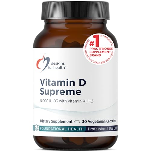 Designs for Health Vitamin D Supreme, D3 + K2 Enhanced, 30 Capsules