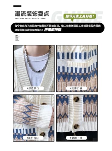 Mens and Winter Cardigan Men Print Thick Warm Sweaters Loose Knitted Cardigan2