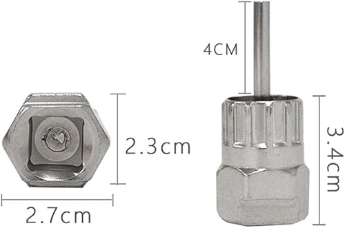 Miniatura 3 de Paquete de 2 herramientas de extracción de casete de bicicleta, herramientas de bloqueo con pasador de guía de 0.197 in, piñón de rueda libre, llave