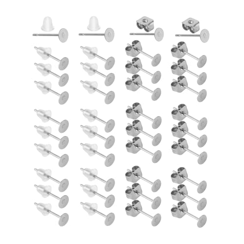 Mr. Pen- Earring Posts 300 pcs Silver Earring Studs for Jewelry Making