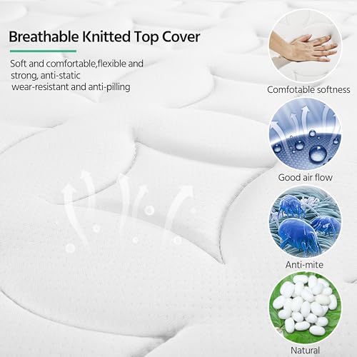 Yaheetech Double Mattress 4ft6 Pocket Sprung and Memory Foam Mattress,Medium Firm,White 135x190x20cm Yaheetech Double Mattress 4ft6 Pocket Sprung and Memory Foam Mattress,Medium Firm,White 135x190x20cm