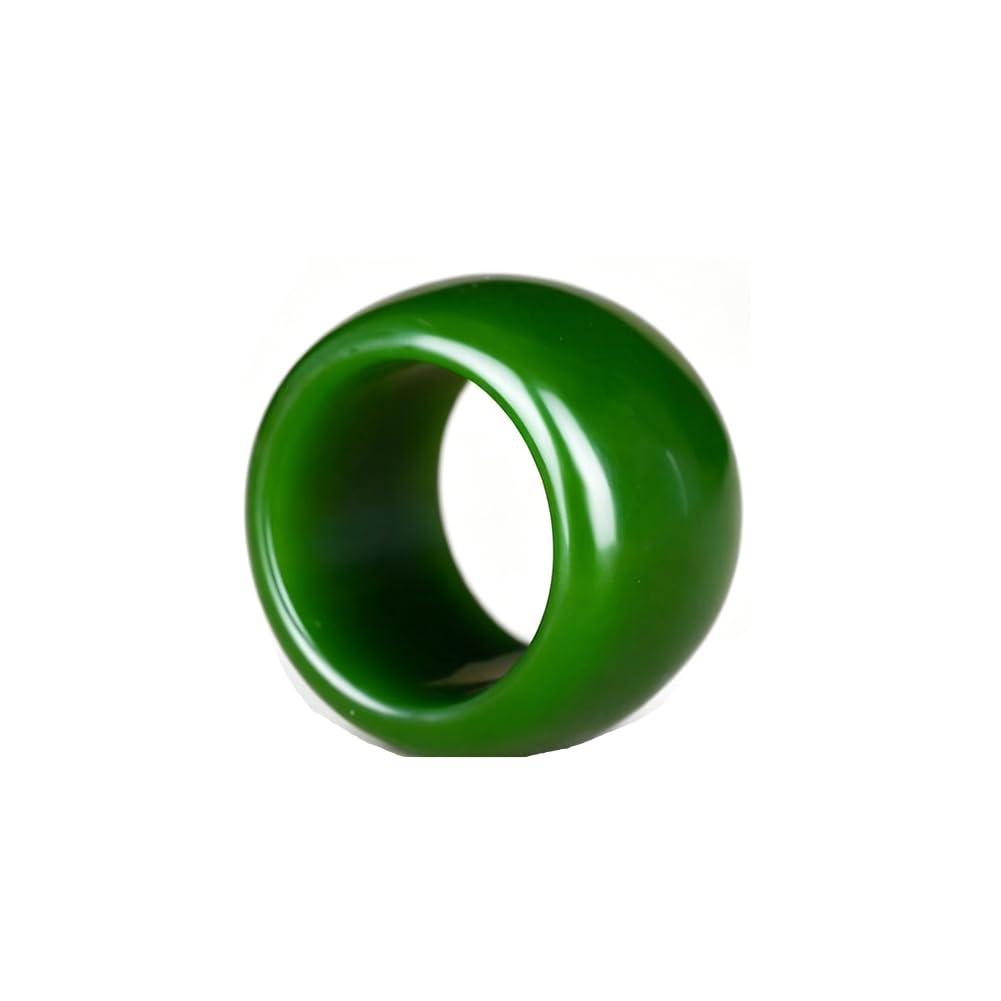 yesTGE Grüne Natur Jade Band Ring Burmesischer Smaragd Jade Ring für Frauen und Männer Jaspis Schmuck Geschenk
